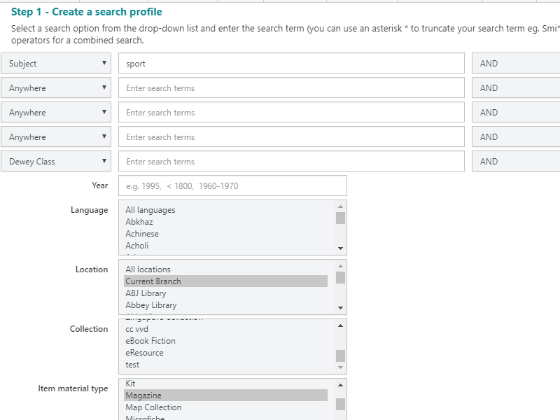 Profiles (SDI alert profiles, and home services matching profiles)